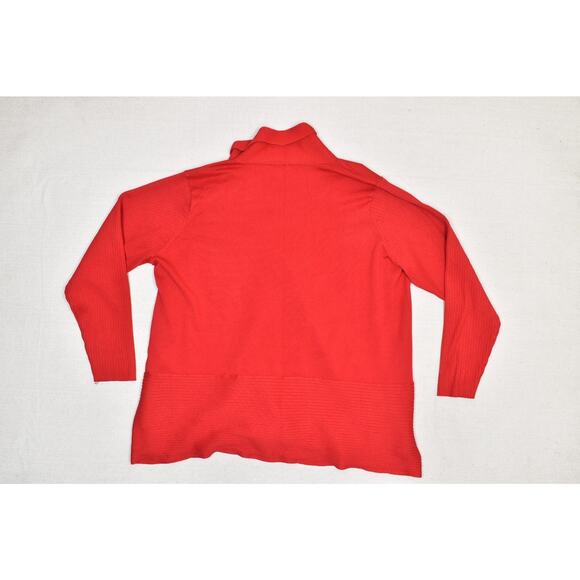 NEW Avenue Women's Plus Size 26/28 Red Long Sleeve Draped Cardigan New W/ Tags - Picture 3 of 8